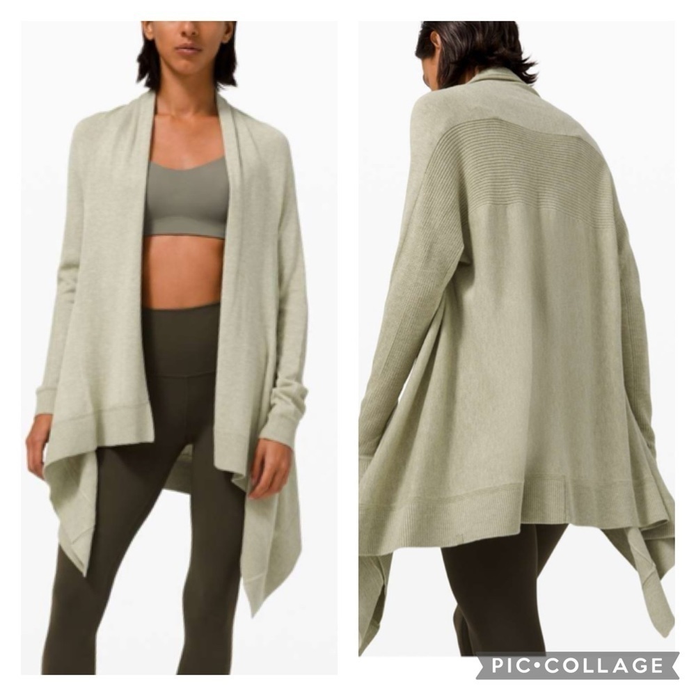 Lululemon Cashlu Knit Wrap Heathered Rosemary Green Size M/L
